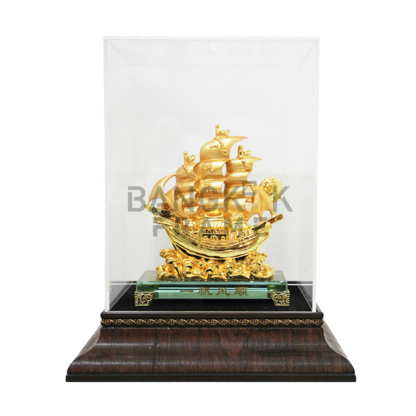 กรอบกล่องใสโชว์สินค้าฐานไม้